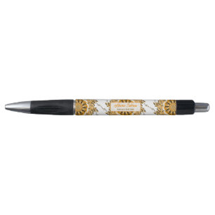 Modern 3D Blush Orange Floral Mandala Doodle Pen