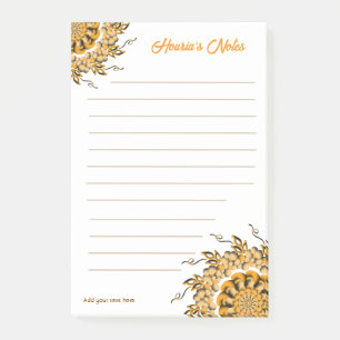 Modern 3D Blush Orange Floral Mandala Doodle Post-it Notes