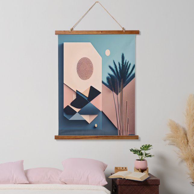Modern 3D Boho Minimalist Abstract Art  Hanging Tapestry (Bedroom)