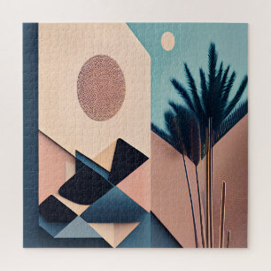 Modern 3D Boho Minimalist Abstract Art Jigsaw Puzzle