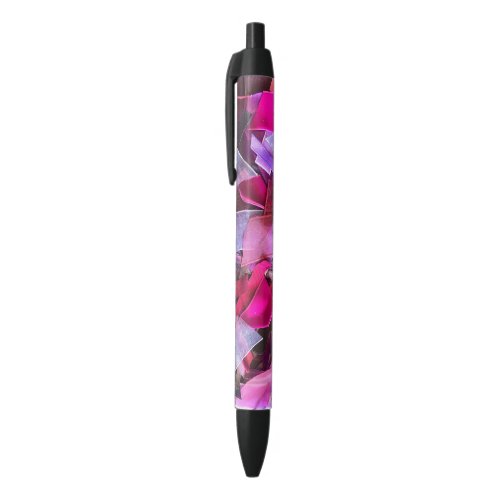 Modern 3D effect burgundy pink purple ribbons  Black Ink Pen