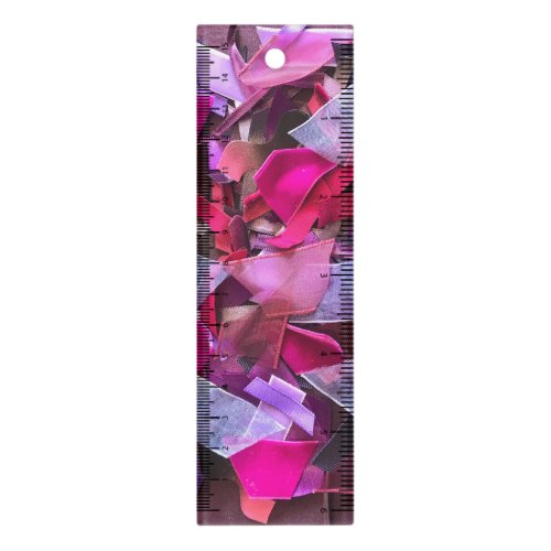 Modern 3D effect burgundy pink purple ribbons  Ruler