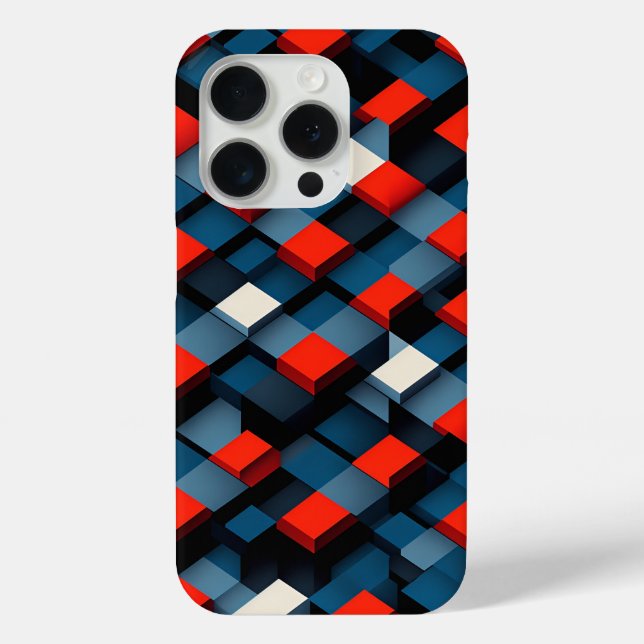 Modern 3D Geometric Cube Phone Case Abstract Deep (Back)
