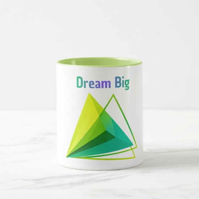 Modern 3D Geometric Keep Going Two-Tone Mug (Center)