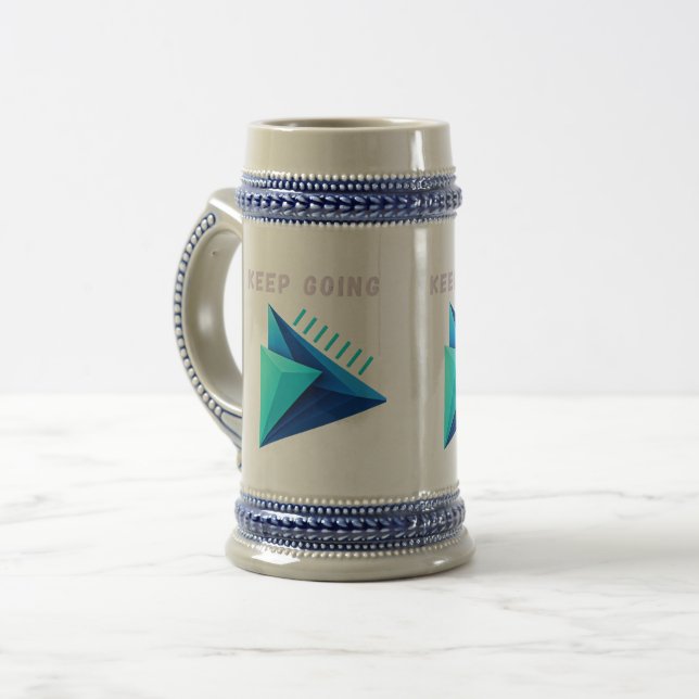 Modern 3D Geometric Keep Going Two-Tone Mug (Front Left)