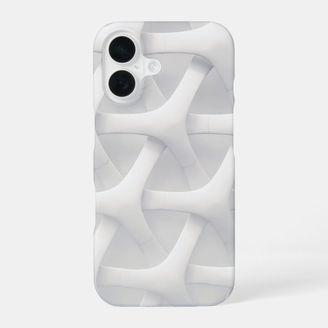 Modern 3D Geometric White Iphone Case (Back)