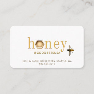 Modern 3D Honey Hexagon Queen Bee Apiary Beekeeper Business Card