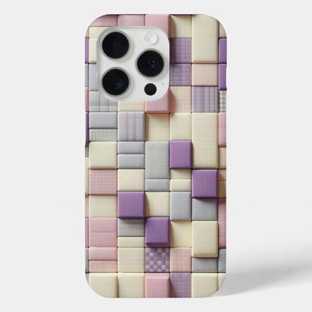 Modern 3D Pastel Block Phone Case Abstract Lavende (Back)
