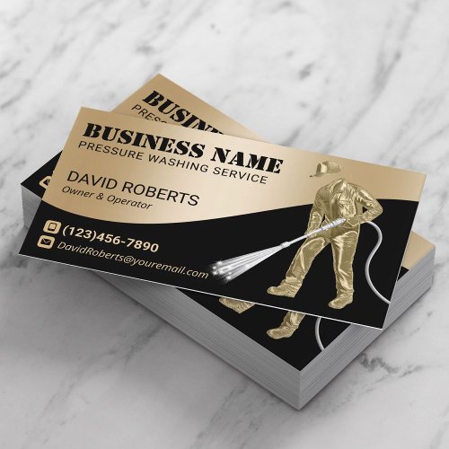 Modern 3D Power Washer Pressure Washing Cleaning Business Card