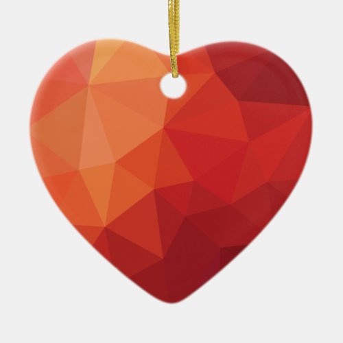 Modern 3d red heart ceramic ornament