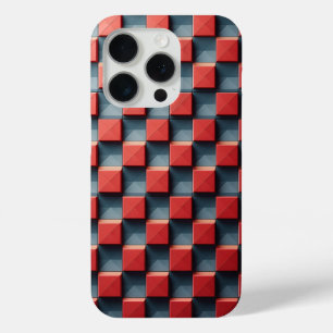 Modern 3D Red Pyramid Phone Case Abstract Geometri