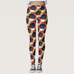 Modern 3D Wave Geometric Pattern in Bold Colors Leggings