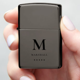 Modern 40th 50th 60 Birthday Monogram Name Initial Zippo Lighter