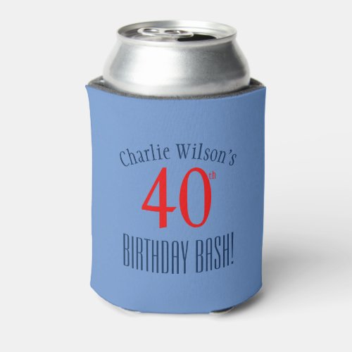 Modern 40th Birthday Bash Party Can Cooler