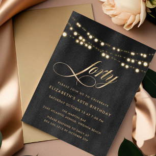 Modern 40th Birthday Elegant Stylish Invitation Postcard