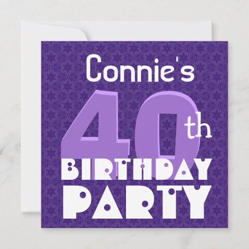 Modern 40th Birthday Party Blue Template S300