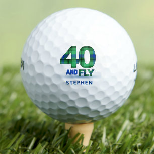 Modern 40th Birthday Party, Cool Tartan 40 and Fly Golf Balls