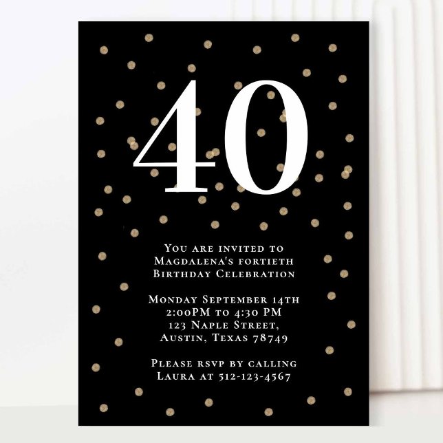 Modern 40th Birthday Party Invitation (Creator Uploaded)