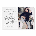 Modern 40th Birthday Party Script Photo Welcome