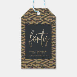 Modern 40th birthday simple stylish elegant  gift tags
