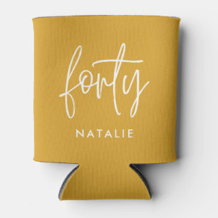 Modern 40th birthday simple stylish elegant script can cooler