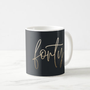 Modern 40th birthday simple stylish elegant script coffee mug