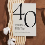Modern 40th birthday simple stylish elegant script invitation<br><div class="desc">Modern 40th birthday simple stylish elegant gold script & geometric 40th birthday invite. Modern geometric backer pattern . Modern Adult Birthday Party Invitations | Dusty Rose | ANY AGE | Printable Instant Download | Editable Template</div>