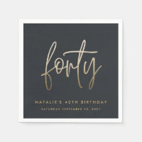 Modern 40th birthday simple stylish elegant script