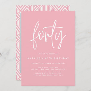 Modern 40th birthday simple stylish script photo