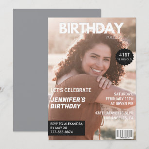 Modern 41st birthday invitations Stylish Magazine