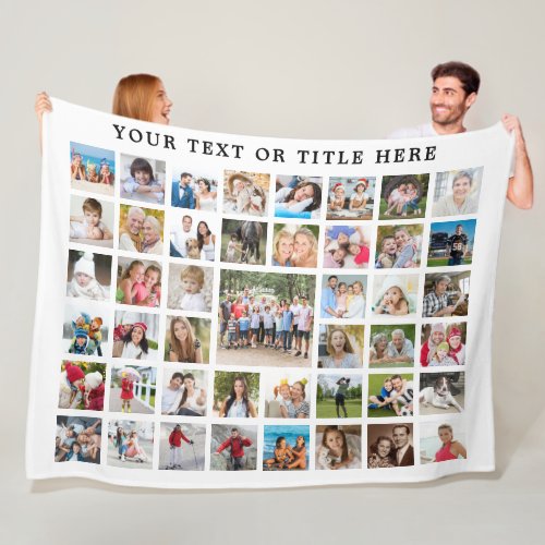 Modern 45 Photo Collage Custom Text White