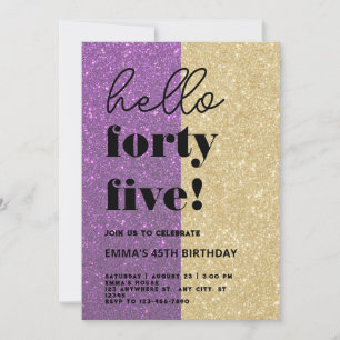 Modern 45th Birthday Invitation