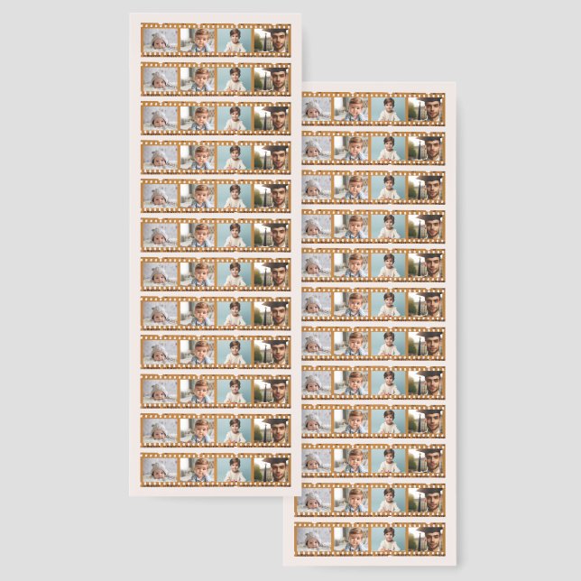 Modern 48-Photo Film Strip Pattern Dawn Pink Bookmarks (Front & Back)