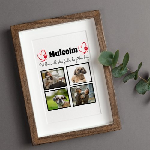  Modern 4 dog photo collage Plaque