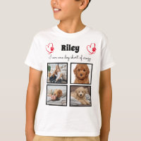 Modern 4 dog photo collage t-shirt for boys