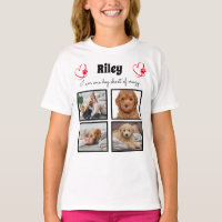 Modern 4 dog photo collage t-shirt for girls