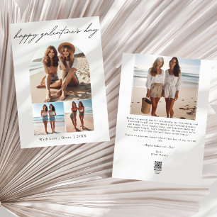 Modern 4 Photo Collage BFF Galentine's Day Holiday Card