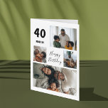 Modern 4 Photo Collage | Birthday Card<br><div class="desc">Friends and family will love these contemporary 4 photo collage birthday cards,  with a script font which says 'HAPPY BIRTHDAY' and in bold says 'AGE & NAME'.  The text font style,  size and color can be changed by clicking on the customize further link after personalizing.</div>