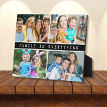 Modern 4 Photo Collage Family Is Everything Quote  Plaque<br><div class="desc">A cute and modern photo collage to personalize with 4 pictures.  Family Is Everything Quote adds a sentimental value to the photo gift.
Makes a great holiday gift for family reunions , grandparents and members of family.</div>