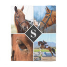 Modern 4 Photo Collage Monogram Pet Horse Lover