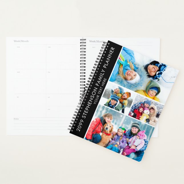 Modern 4 Photo Collage Personalized Custom Planner (Display)