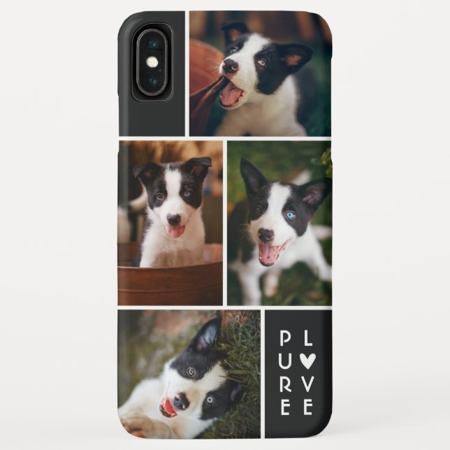 Modern 4 Photo Collage | Pure Love | Black Case-Mate iPhone Case (Back)