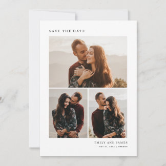 Modern 4 Photo Collage Wedding Save The Date