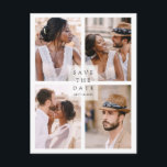 Modern 4 Photo Collage Wedding Save The Date Announcement Postcard<br><div class="desc">Simple and modern wedding save the date card with 4 photos and custom text on the back.</div>