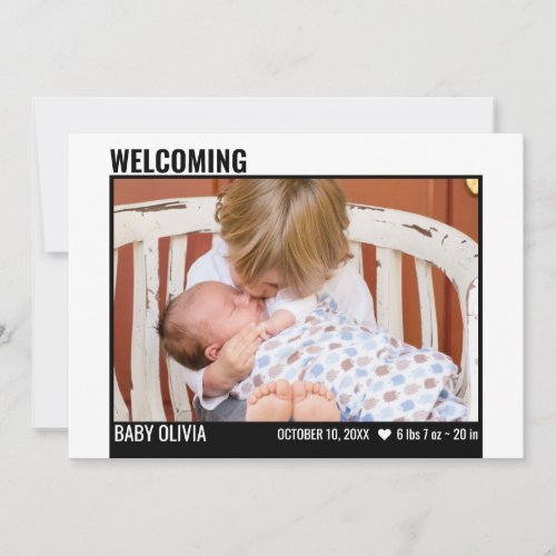 Modern 4 Photo Collage Welcoming Sibling Birth Announcement