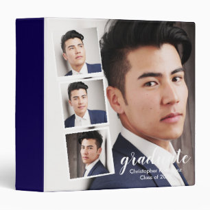 Modern 4 Photo Graduation 3 Ring Binder