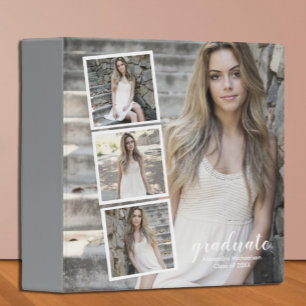 Modern 4 Photo Graduation Album 3 Ring Binder