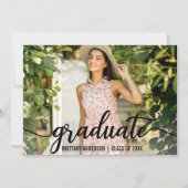 Modern 4 Photo Graduation Announcement Card W (Front)