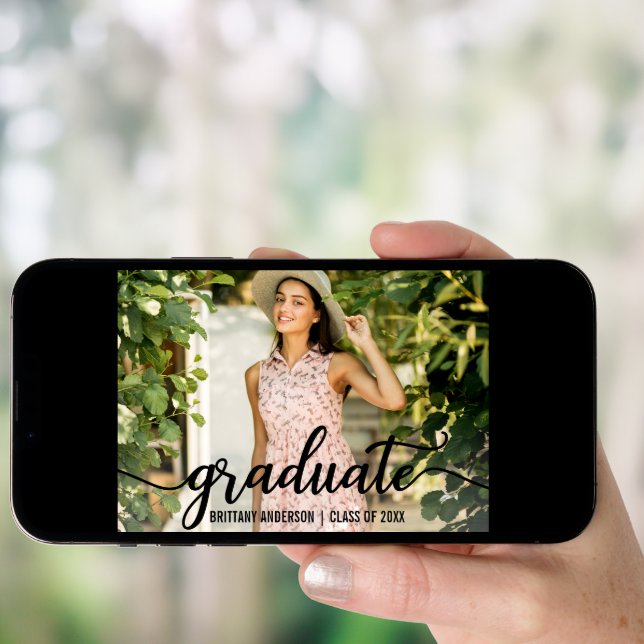Modern 4 Photo Graduation Party Invitation (Front Digital)