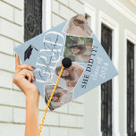 Modern 4 Photo & Signature Graduation Party Blue Graduation Cap Topper<br><div class="desc">The perfect graduation keepsake does exist! From a customizable background colour,  insta-style photo collage to your name stylishly scripted,  this cap topper celebrates your achievement in style. Because you did it,  and it's time to flaunt it.</div>